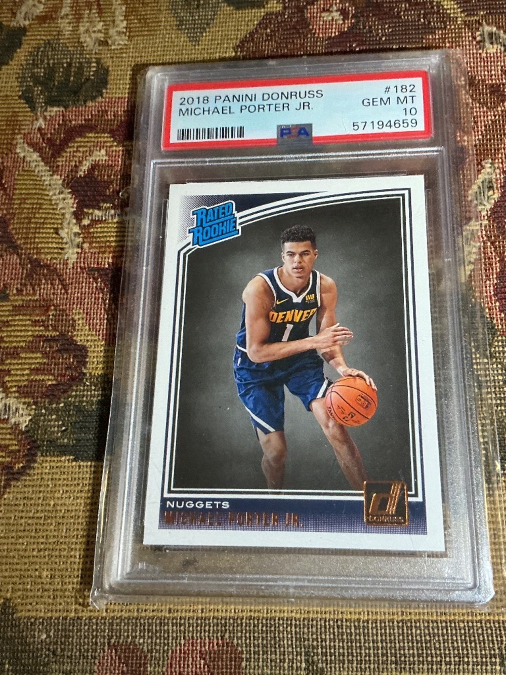 #182 Michael Porter Jr. 2018 Panini Donruss NBA Graded Rookie card PSA 10